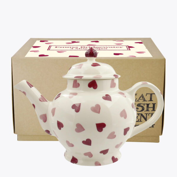 Emma Bridgewater Pink Hearts 4 Mug Teapot Boxed