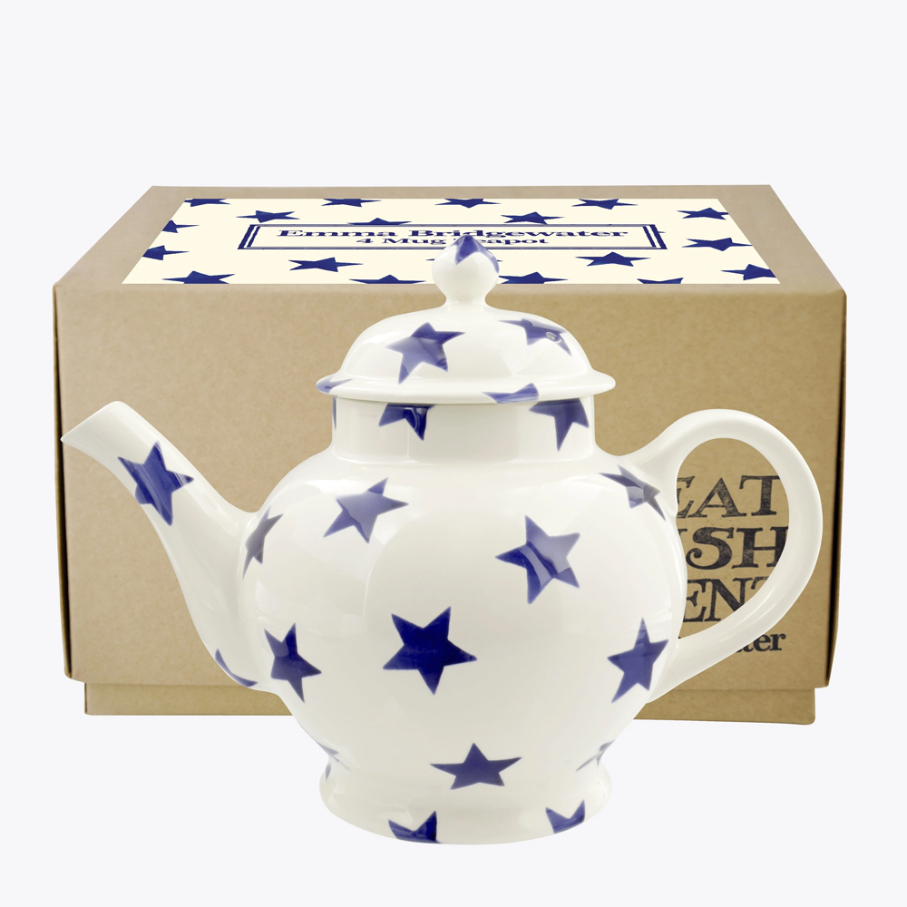 Emma Bridgewater Blue Star 4 Mug Teapot 