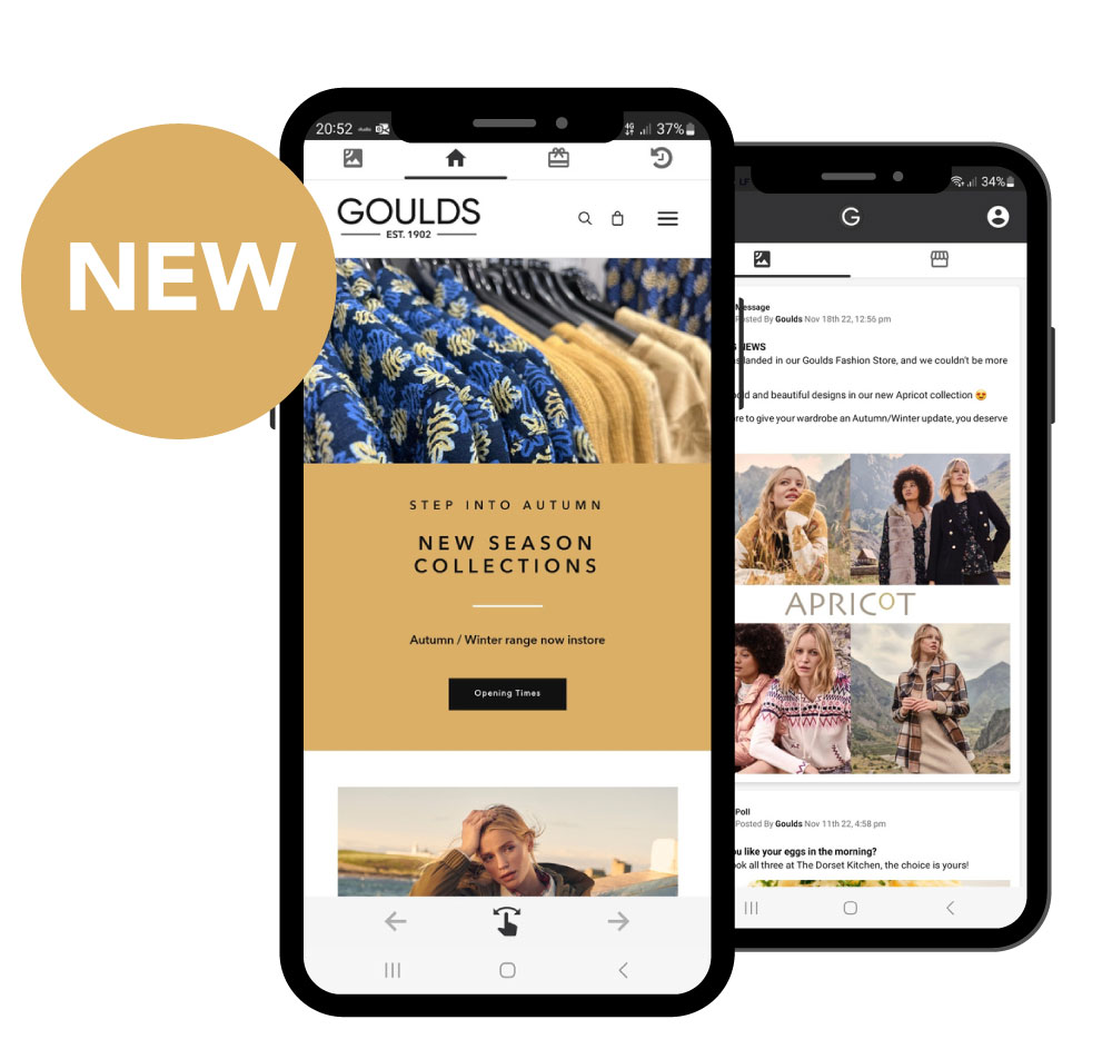 iPhone mockups of Goulds App