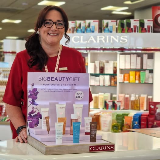 Georgia from Clarins Goulds of Dorchester with the new Clarins gift with purchase